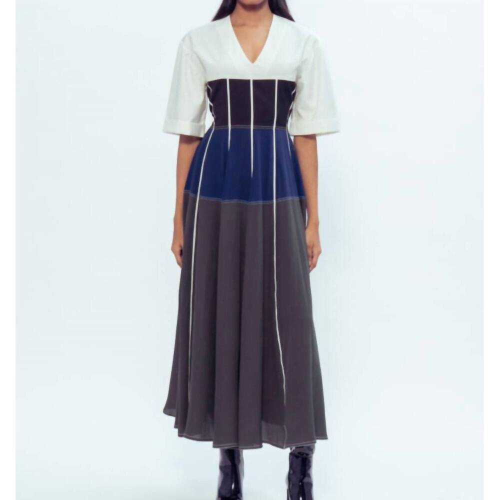 NEW LOVEBIRDS beatrix dress in ivory/onyx/midnight blue/kale